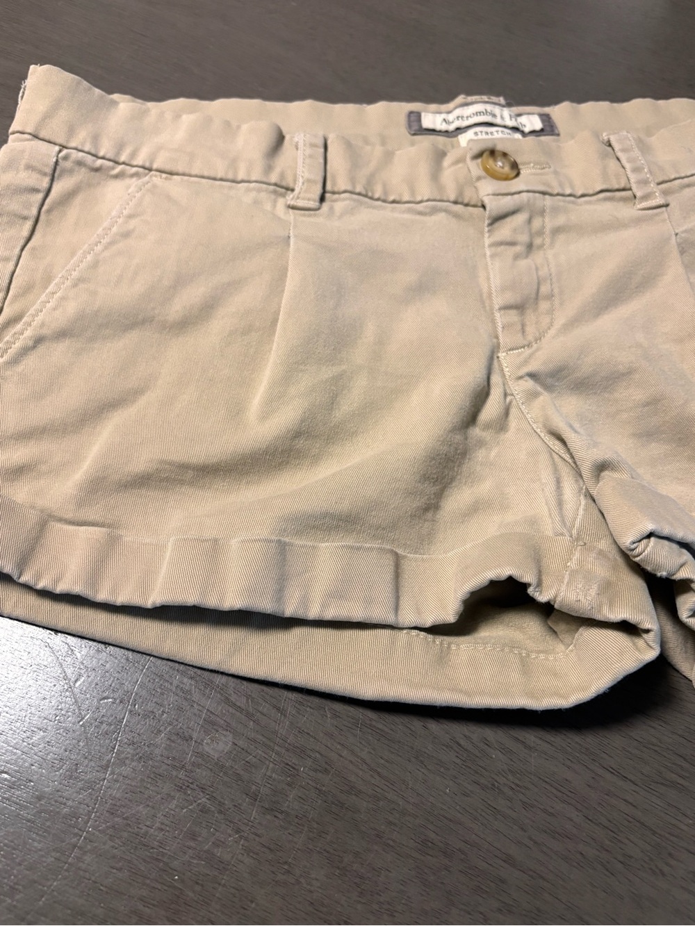 VTG Abercrombie Y2K Micro Mini Shorts Sz 4 Low Rise Khaki Utility Cargo AF